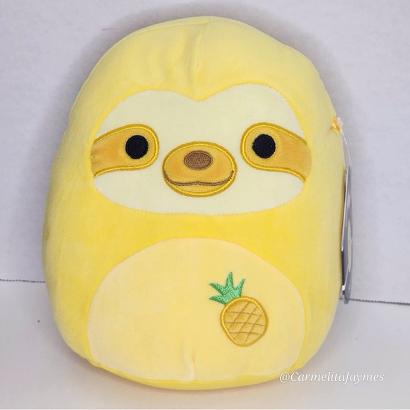 🖤 BERMUDA 🦥 Yellow Pineapple Scented Sloth  SELECT SERIES Squishmallow NWT 🖤 - Picture 2 of 9